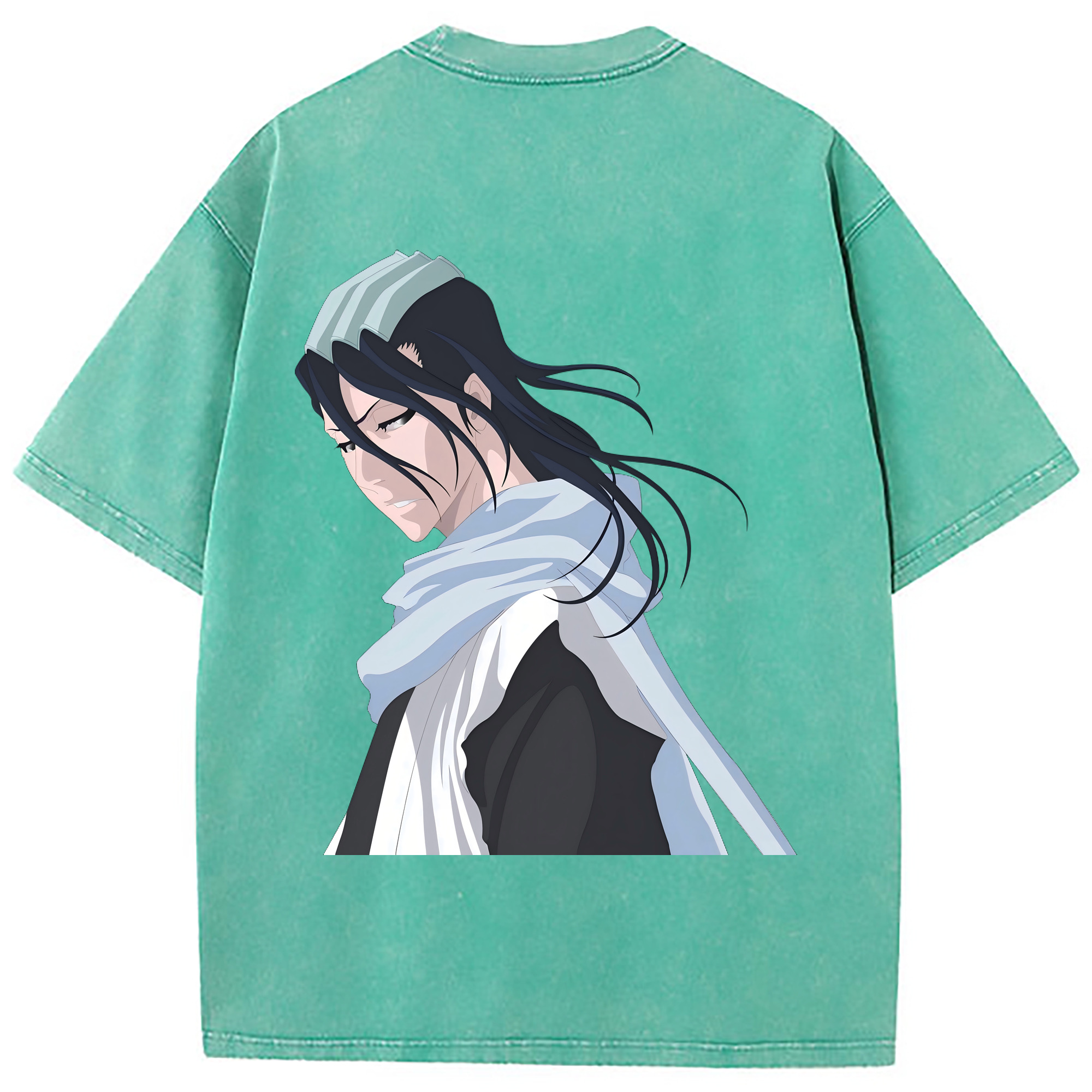 （画像用） ブリーチ くちき びゃくや BLEACH Kuchiki Byakuya 綿100% ヴィンテージ風 半袖Tシャツ（背面プリント）